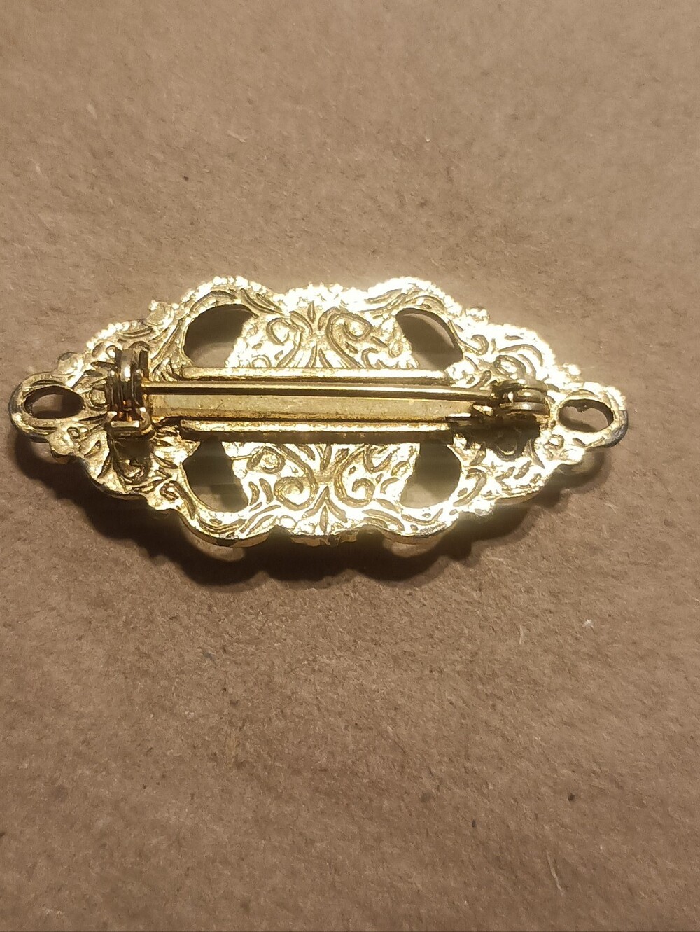 Vintage-Style Gold Filigree Connector Bar Brooch